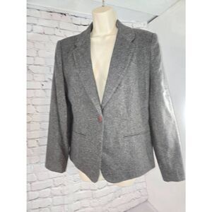 Adolfo Studio Vintage Women's Size 10 Grey 100% Wool Blazer